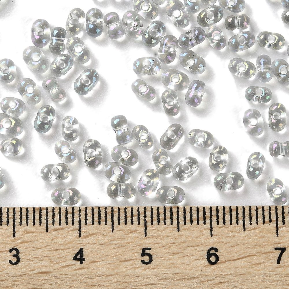 1pound AB color Glass Seed Beads Transparent Colours Rainbow Peanut Gray 4~4.5x2~2.5x2~2.5mm Hole: 0.8~0.9mm about 10000pcs/pound