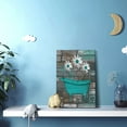 thumbnail image 3 of Farmhouse Bathroom Decor Wall Teal Daisy Quotes Pictures Toilet Art Turquoise Artwork Framed Modern Home Wall Decor For Bathroom Rustic Wall Art Canvas Prints 12x16 Inch, 3 of 6