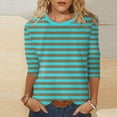 thumbnail image 1 of Hauts pour Femmes Chemises Mi-Longues Manches Trois Quarts Chemises Graphiques T-Shirts T-Shirts Décontractés Hauts Tunique à Col Rond Femmes Haut Chemises à Manches Longues Course Chemise à Manches Longues Femmes Courte Femmes Ample, 1 of 3