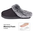 thumbnail image 2 of VeraCosy Women's Classic Suede Memory Foam Slippers Anti-Skid Scuff with Warm Faux Fur Collar, Black, 7/8 US, 2 of 6