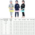 thumbnail image 5 of IBTOM CASTLE Girl Burkini Swimsuits Modest Muslim Islamic Long Sleeve Rash Guard Full Cover Top Skirted Swim Capris ​Swimwear Set 9-10 Years Gray, 5 of 8