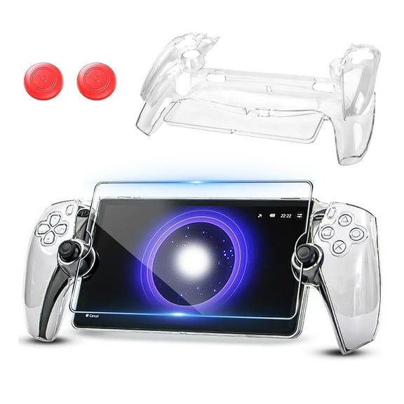EEEkit Clear PC Case Cover Fit for PlayStation Portal with Screen Protector, Ergonomic Grip
