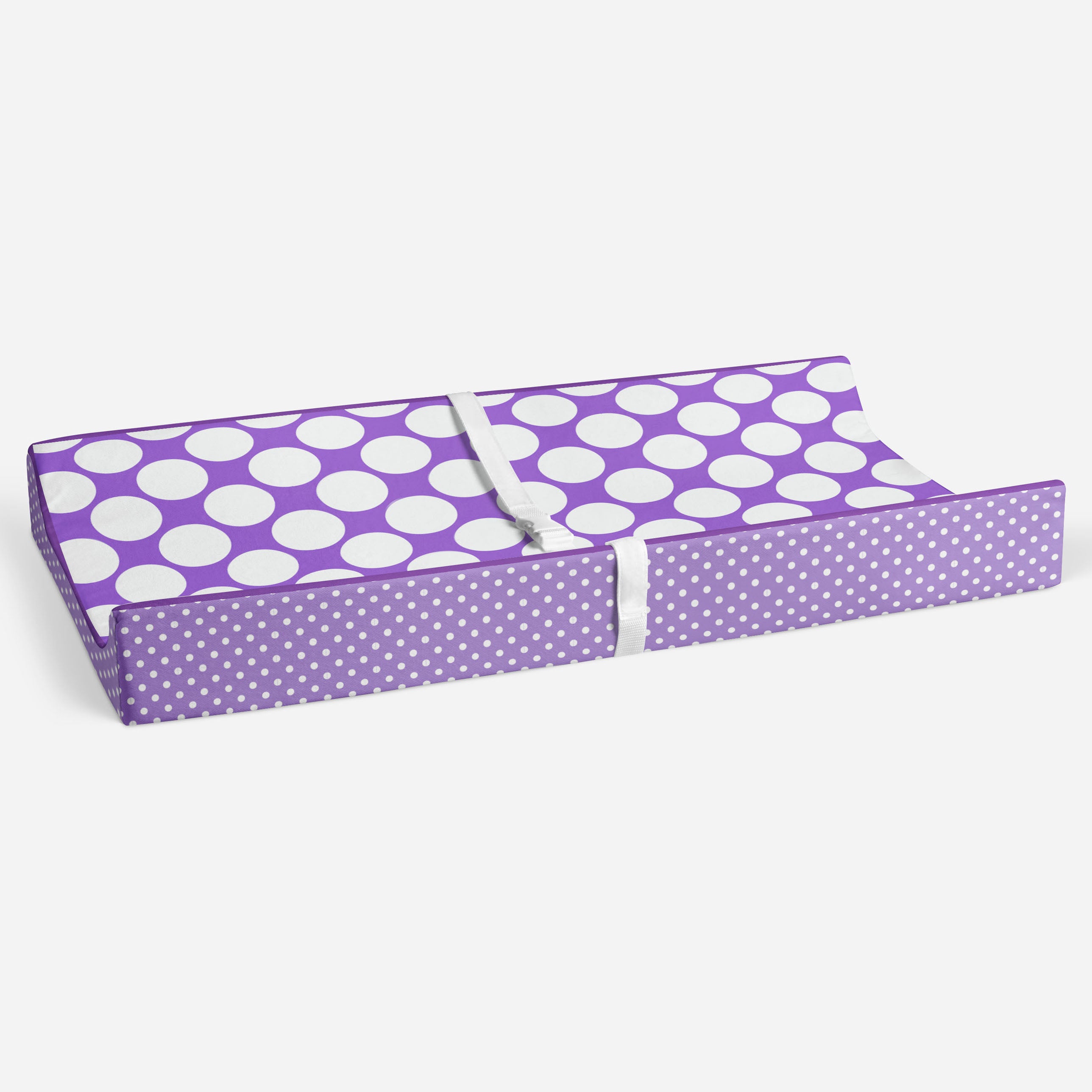 Bacati - Mix N Match Chevron/Dots Purple Girls Quilted Changing Pad Cover