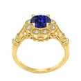 thumbnail image 4 of Aonejewelry 1.00 Carat Round Tanzanite and Halo Diamond Ring in 10K Solid Rose, White & Yellow Gold, 4 of 8