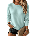 thumbnail image 3 of UDAUDU Sweaters for Women Long Sleeve Lightweight Crew Neck Soft Knit Wool Blend 2026 Fall Winer Business Tops M, 3 of 9