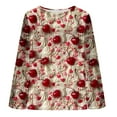 thumbnail image 6 of Womens Sweatshirts Valentine's Day Casual Printed Round-Neck Long Sleeve Fashion Pullover Top, 6 of 9