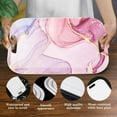 thumbnail image 3 of Serving Trays with Handles, 14.5 x 9.8 inch Rectangular Plastic Tray for Restaurant, Kitchen, Painting Of Pink And Gold Marble, 3 of 6