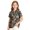 Coffee, variant on Girls Short Sleeve Polo Shirt, Dark Background Oak Leaf Twisted Branch Camo Print Collared Top, Lightweight Polyester Casual T-Shirt for Outdoor School Daily Wear,Bronze,130
