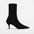 thumbnail image 1 of Botas de calcetín de otoño para mujer, tacones altos de tela elástica, botines con punta estrecha, zapatos de tacón de aguja para mujer-AM, 1 of 5