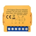 thumbnail image 1 of Tuya Zigbee Smart Dimmers Switch Module 1CH Control LED Lights Dimmable Switch Stepless Dimming+Voice Control,1 x Dimmer Switch,Yellow, 1 of 8