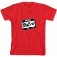 thumbnail image 3 of Big Bro Name Tag Boy's Red Crew Neck Short Sleeve Tee-Medium, 3 of 4