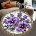thumbnail image 4 of Circle Area Rug, Flowers10 Nature Pattern Washable Non-Slip Floor Carpet, Soft Rug for Living Room Bedroom Decor 59 Inch, 4 of 6