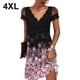 thumbnail image 2 of Sonducket Vestido de mujer con cuello en V Fecha Noche Colegio Escuela Banquete Ropa de verano Vestidos Rosa 4XL, 2 of 5