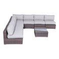 thumbnail image 3 of Living Source International Ensemble Sectionnel en Osier 8 Pcs avec Coussins Gris, 3 of 3