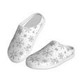 thumbnail image 2 of Goofa Snowflake Minimalist Print Womens Mens Cotton Lightweight House Slippers , Washable Home Slippers,Indoor Comfy Bedroom Cozy Slippers-35/36, 2 of 7