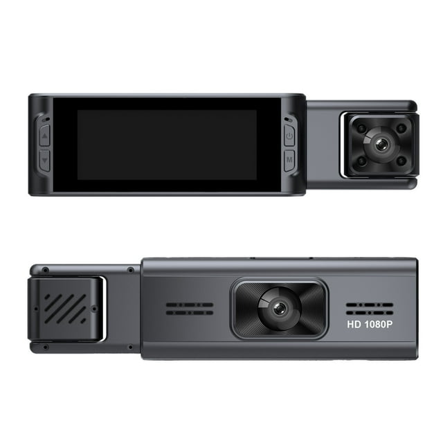 Dual Channel Dash Cam Front And Interior 1080P Recording With Night Vision 3.16 Inch Screen Loop Recording G-Sensor 5.59X1.53 Inches