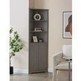 thumbnail image 2 of Kings Brand Furniture Cecilion Tall Corner Cabinet with 2 Doors and 4 Shelves for Small Space, Bathroom, Kitchen, Living Room (Grey), 2 of 4