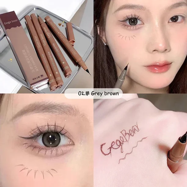 Heallor-lápiz líquido delineador de ojos, resistente al agua, larga duración, secado rápido, maquillaje suave, belleza mate, delineador de pestañas ultrafino, gusano de seda