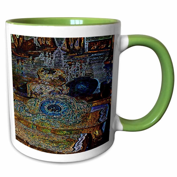 3drose, by the Bay, 11oz Two-tone Green Mug