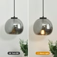thumbnail image 3 of LMQNINE Smoke Gray Glass Pendant Light Black Island Fixture Adjustable Hanging Lamp for Kitchen Bedroom Dining 7.87 inch 3-Pack, 3 of 8