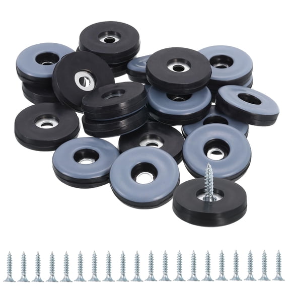 Furniture Sliders, 20Pcs 1 1/6" - Round Chair Leg Floor Protectors, Screw-On Furniture Pads with Screw, Chair Glides for Carpet Hardwood Floors