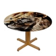 thumbnail image 3 of WYYP Lion Lion Round Tablecloth Waterproof 100% Polyester Fiber Table Cloth White, 3 of 8