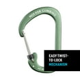 thumbnail image 4 of Nite Ize Aluminum SlideLock Carabiner - Daily Use & Lightweight Carabiner - Compact Aluminum Carabiner with Lock - Versatile Rectangular Carabiner - Size 4, Olive (4 Pack), 4 of 8