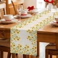 thumbnail image 5 of Yellow Daisy Table Runner 36 Inches Long Farmhouse Dress Scarves, Spring Summer Rustic Garden Floral Blossom Dining Tablerunner for Coffee Table/Kitchen Island/Party Décor, Small 13" x 36", 5 of 8