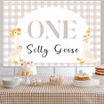 thumbnail image 4 of 3*5ft One Silly Goose Birthday Backdrop Brown Goose Themed 1st Birthday Party Decor  Farm Animal Goose Party Supplies One Silly Goose Photography Background First Birthday Party Decor Banner, 4 of 6