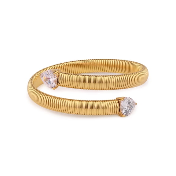 Heart Shape Zircon Cuff Bracelet
