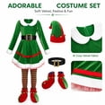 thumbnail image 5 of Elf Cosplay， Elf Outfits， Green Christmas Dress Costume Outfit Set for Holiday Party Celebrations Cosplay Clothes Elf Outfits Christmas Decoration Festive Role Play Dress Up Seasonal Events Gift, 5 of 9