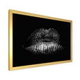 thumbnail image 2 of Designart 'Sexy Golden Metallized Woman Lips I' Modern Framed Art Print, 2 of 4