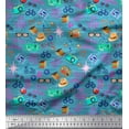 thumbnail image 1 of Soimoi Polyester Crepe Fabric Camera,Hat & Briefcase Travel Print Sewing Fabric Yard 42 Inch Wide, 1 of 1