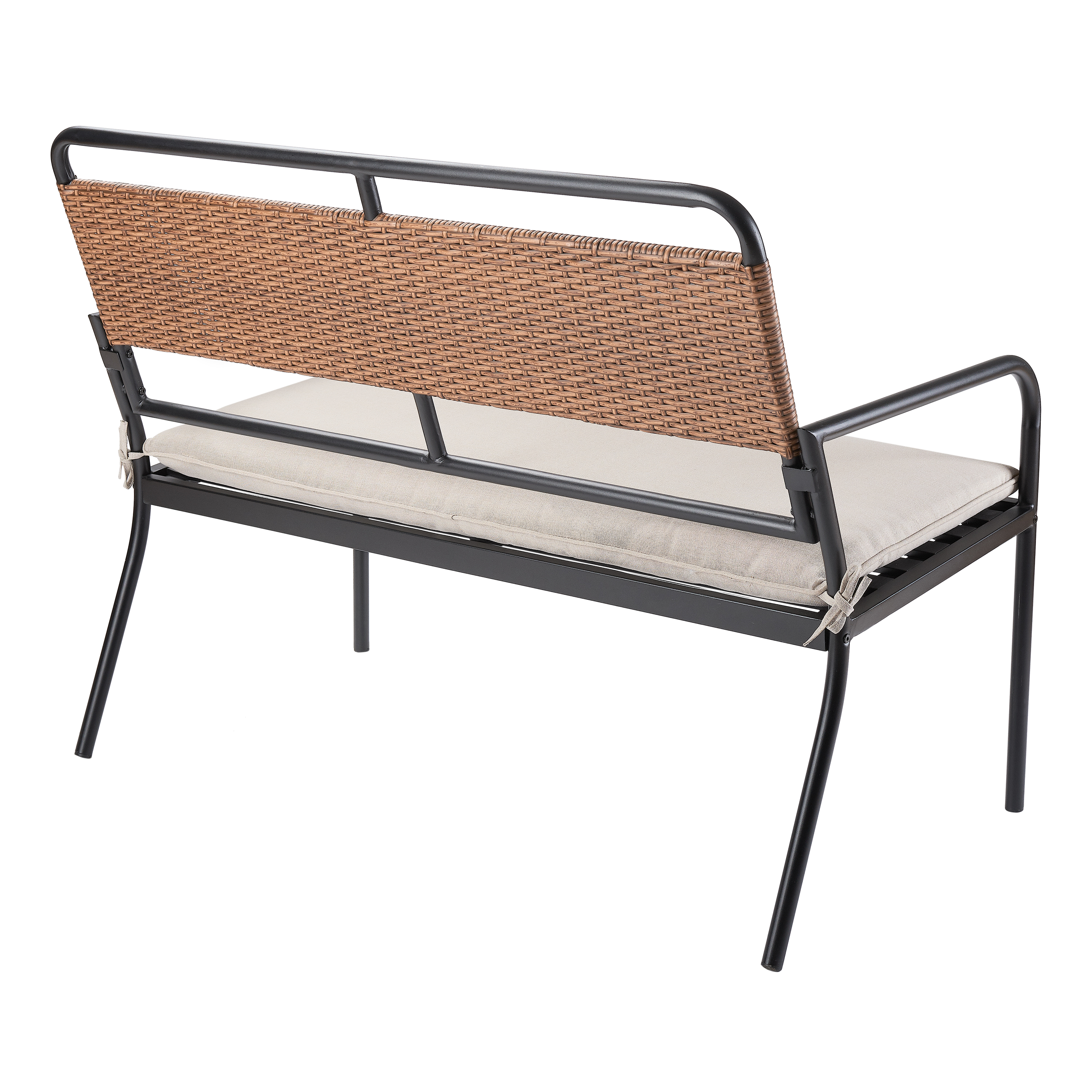 Mainstays Holcomb Outdoor Metal and Wicker Bench - image 2 of 4