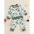 thumbnail image 3 of Toddler Baby Boys Girl Christmas Outfits Santa Embroidery Sweatshirt Tops Pants Set 2Pcs Fall Winter Sweatsuit Clothes, 3 of 8