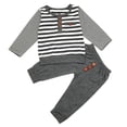 thumbnail image 3 of Kayannuo Baby Girl Clothes Long Sleeve Fall Winter Newborn Baby Boys Long Sleeves Stripe Tops+Pants Infant Outfits Clothes Sets,Gray, 3 of 9