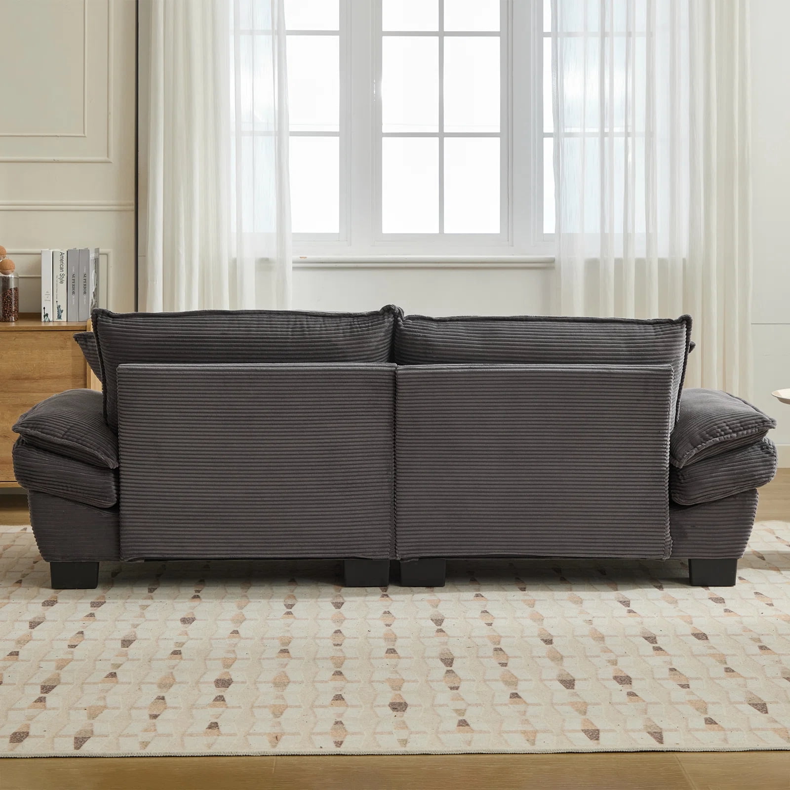 84" Comfy Corduroy Sofa 2-Seater Deep Seating Loveseat with Pillows for Small Spaces