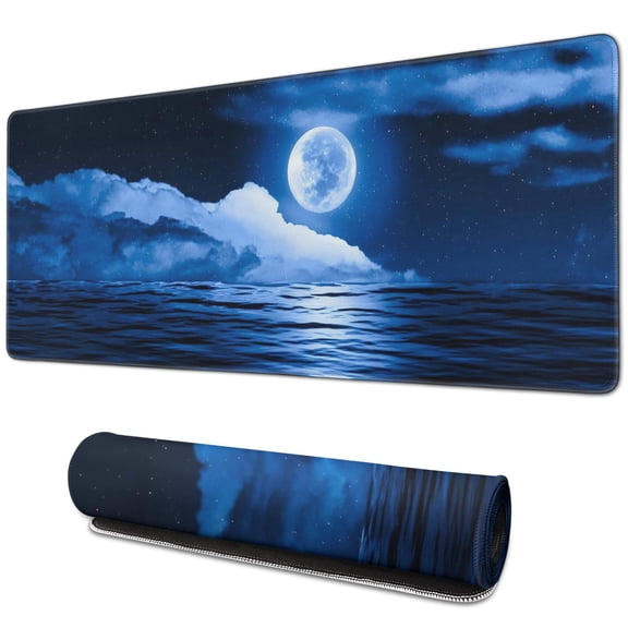 Moonlight Gaming Mouse Pad: Superior Micro-Weave Cloth, Large 31.5x11.8 Inch, Stitched Edges & Non-Slip Base, Perfect for Gamers, Office & Home Use, Water Resistant Keyboard Pad