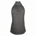 thumbnail image 5 of Wang6 Womens Plus Size Turtleneck Tank Tops Causal Sleeveless Loose Fit T Shirts Summer Solid Pleaded Tunic Shirts Tops Dark Gray XXXL, 5 of 6