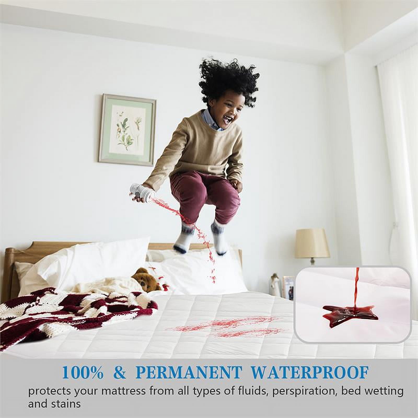 NexHome Microfiber Quilted Fitted Mattress Pad, Twin