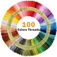 thumbnail image 4 of Kit de bordado de 206 piezas, kit de punto de cruz con instrucciones, 5 aros de bordado de bambú, 100 hilos de colores, 3 piezas de tela Aida y herramientas de punto de cruz para principiantes, 4 of 5
