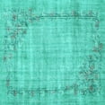 thumbnail image 1 of Ahgly Company Machine Washable Indoor Square Oriental Turquoise Blue Asian Inspired Area Rugs, 3' Square, 1 of 4