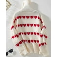 thumbnail image 5 of Valentine Sweaters for Women Lady Cute Lovely Heart Sweater Knited Warm Turtleneck Sweaters Shermie, 5 of 6