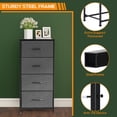 thumbnail image 2 of ACCVER Dresser for Bedroom 4 Storage Drawer, Fabric Closet Chests Organizer Tower with Wooden Top Metal Frame for Living Room Hallway Entryway, 2 of 6