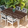 thumbnail image 2 of Rustic Botanical Table Cloths for 3 Foot Rectangle Tables, Japanese Herb on Brown Simple Art Patio Waterproof Elastic Fitted Tablecloths, Washable Rectangular Table Cover for Camping, 2 of 8
