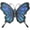 Blue, variant on Metal Butterfly Wall Decor - Outdoor Fence Wall Art Decor, Glass Hanging Decoration for Hom Garden Yard Living Room Bedroom Patio Balcony (Black Gold)