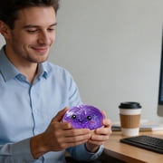 Cute Glittery Dumpling Desktop Decor, Sparkling Miniature Office Desk Ornament, Kawaii Purple Figurine for Shelf & Workspace, Trendy Aesthetic Room Accent, 1 Pack