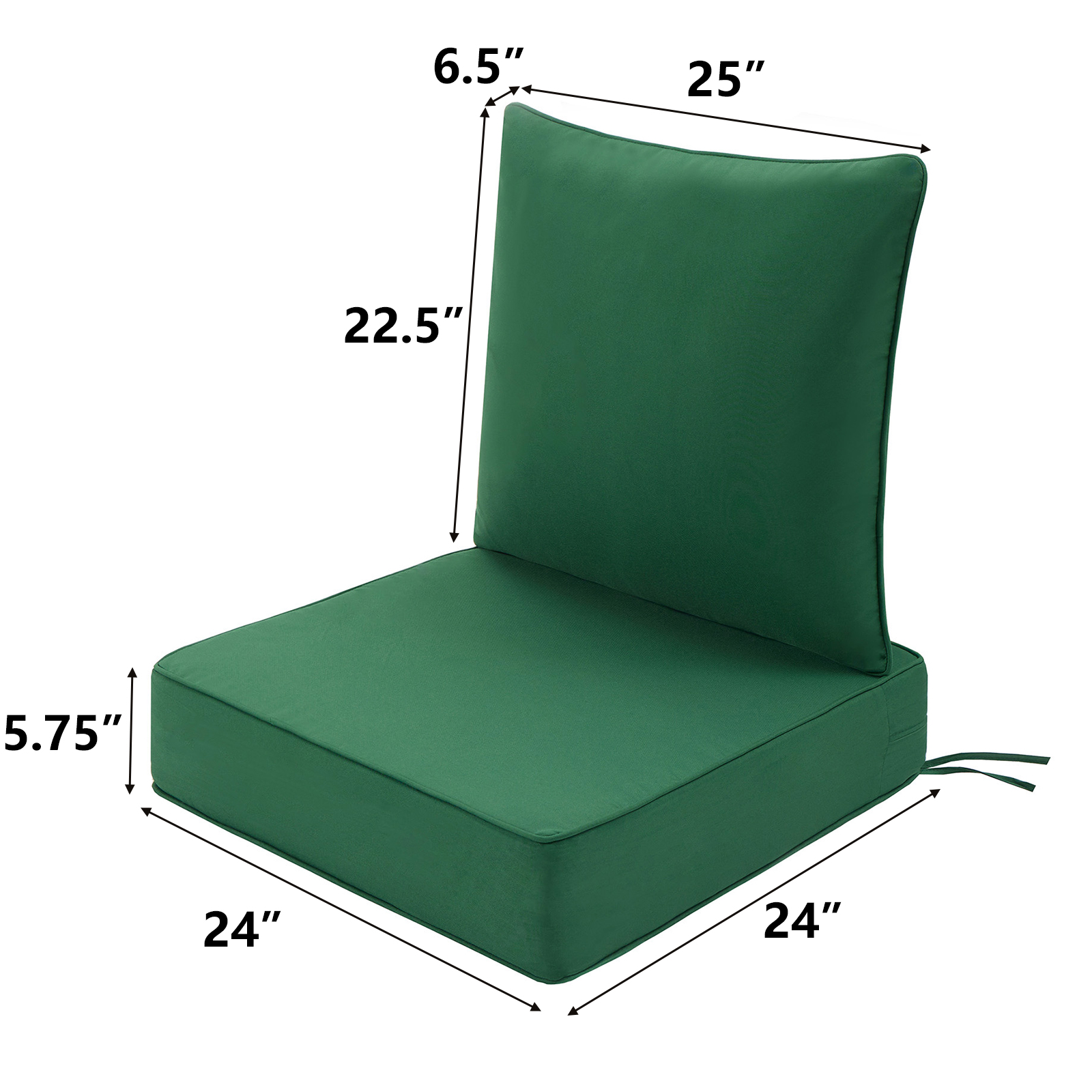 YEERSWAG 46.5x24x5.75 inch Outdoor Deep Seat Cushion Set,Water Repellant,Fade Resistant Patio Chair Cushion for Outdoor Patio Furniture