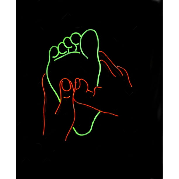 Queen Sense 20"x16" Foot Massage Neon Sign Cave Handmade Neon Light 120FOOTMV2 - Walmart.com
