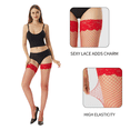 thumbnail image 5 of Manzi Women Fishnet Thigh High Stockings for Women Knee Highs with Silicone Lace Top, 5 of 7